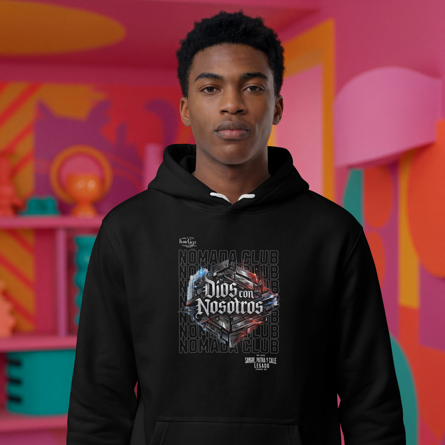 Hoodie Dios con nostros Nomada Club – Streetwear Latino