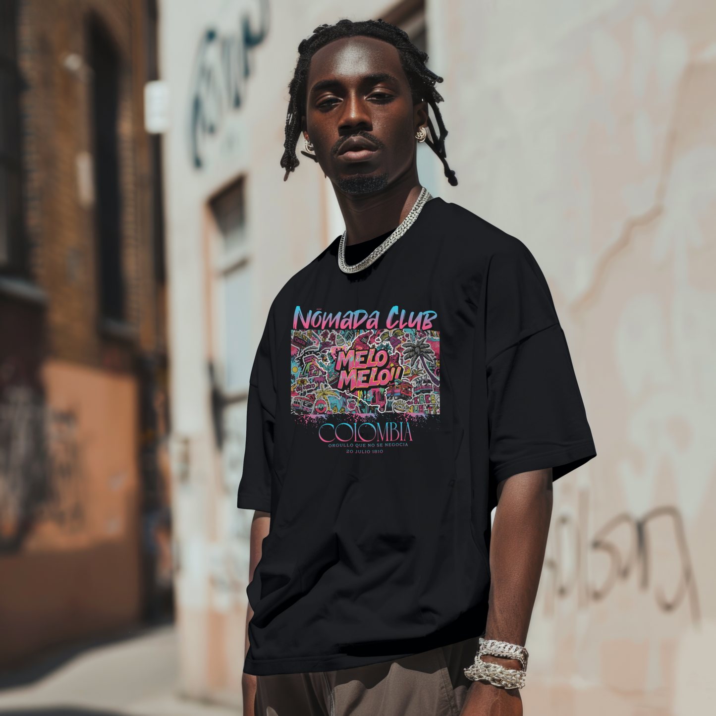 Tshirt Streetwear Colombia “Melo Melo” – Flow Urbano Latino | Nomada Club