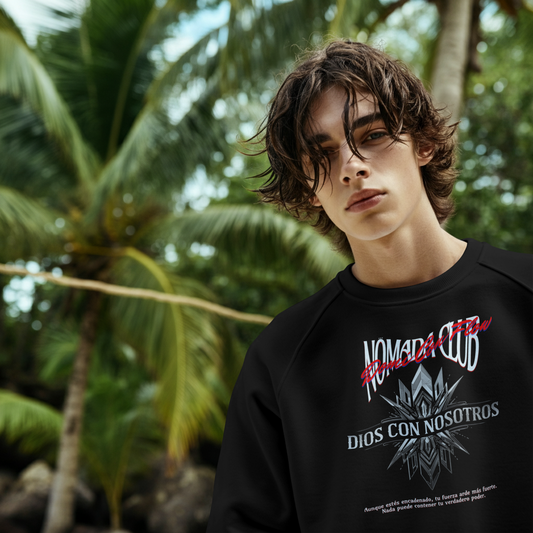Sudadera Streetwear Dominicano “Dios Con Nosotros” – Sweatshirt Urbano | Nomada Club