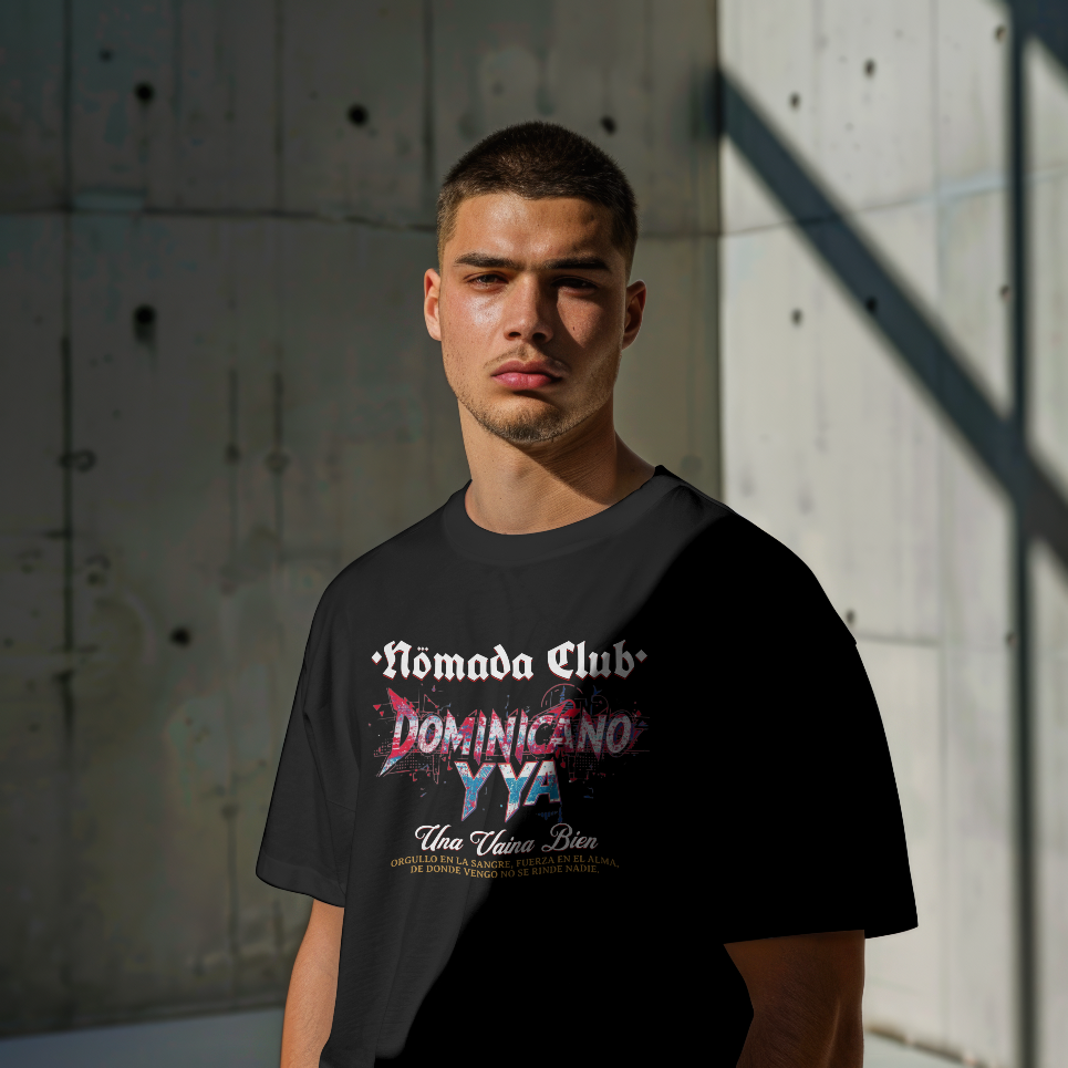 Tshirt Streetwear “Dominicano Y Ya” – Flow Urbano Latino | Nomada Club