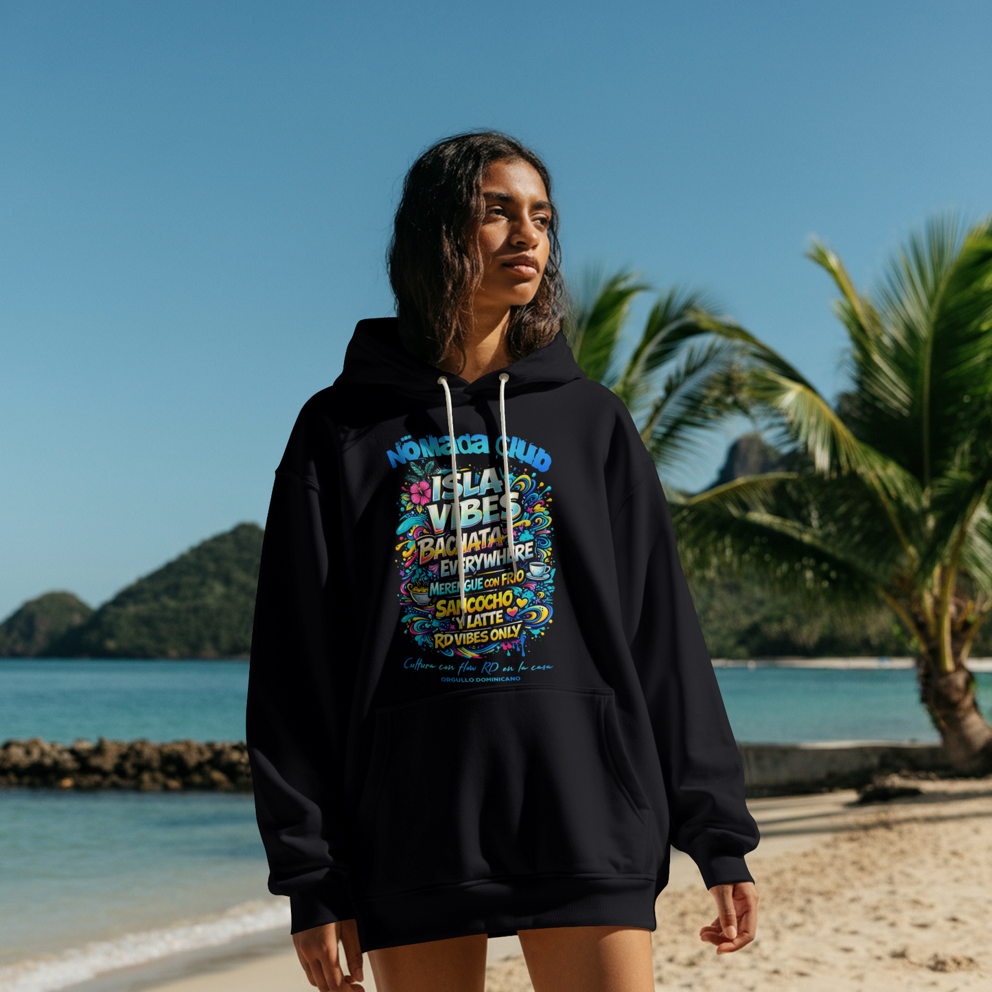 Hoodie Isla Vibes Nomada Club – Streetwear Latino | RD Edition
