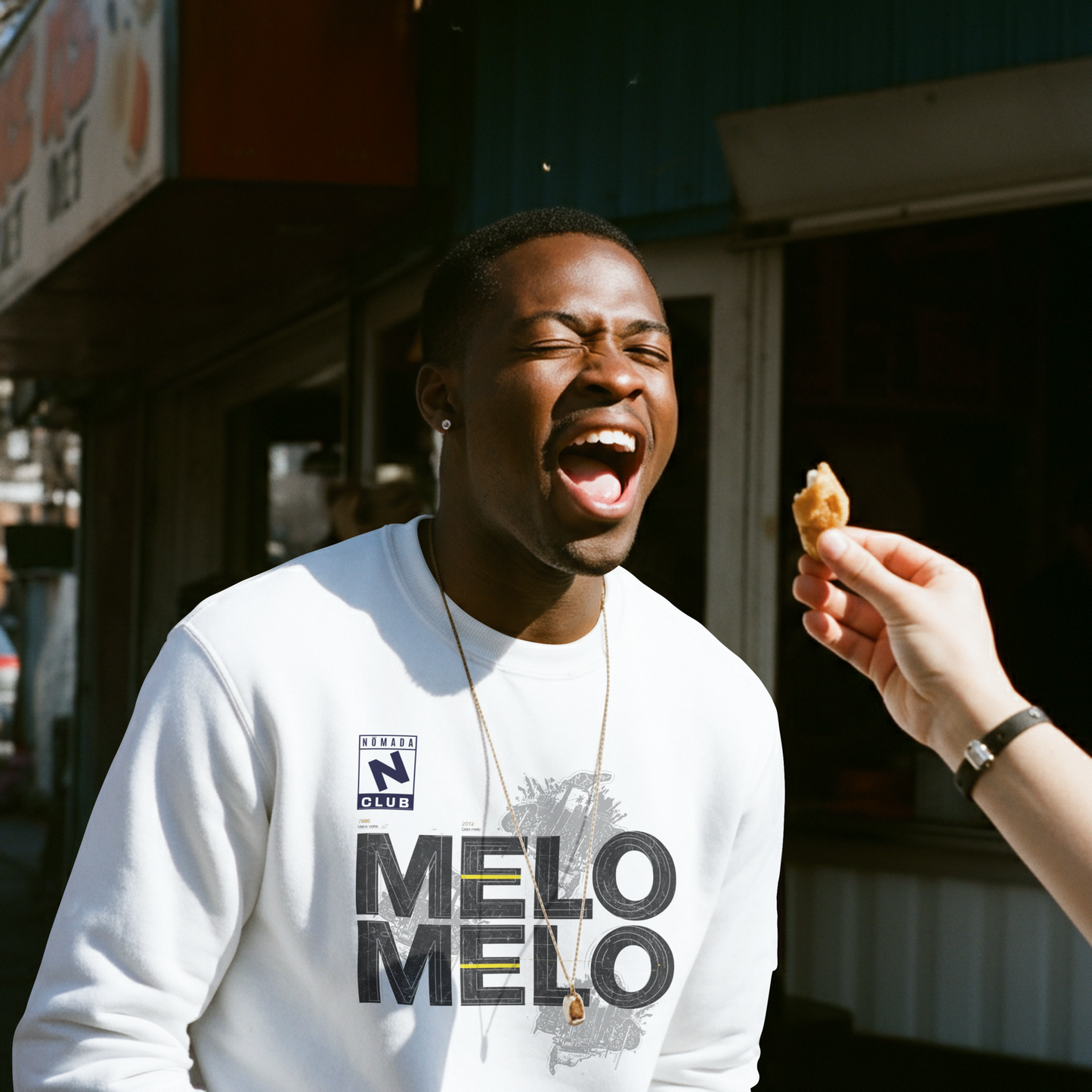 Sudadera Hombre “Melo Melo” – Streetwear Colombiano | Crewneck Nómada Club