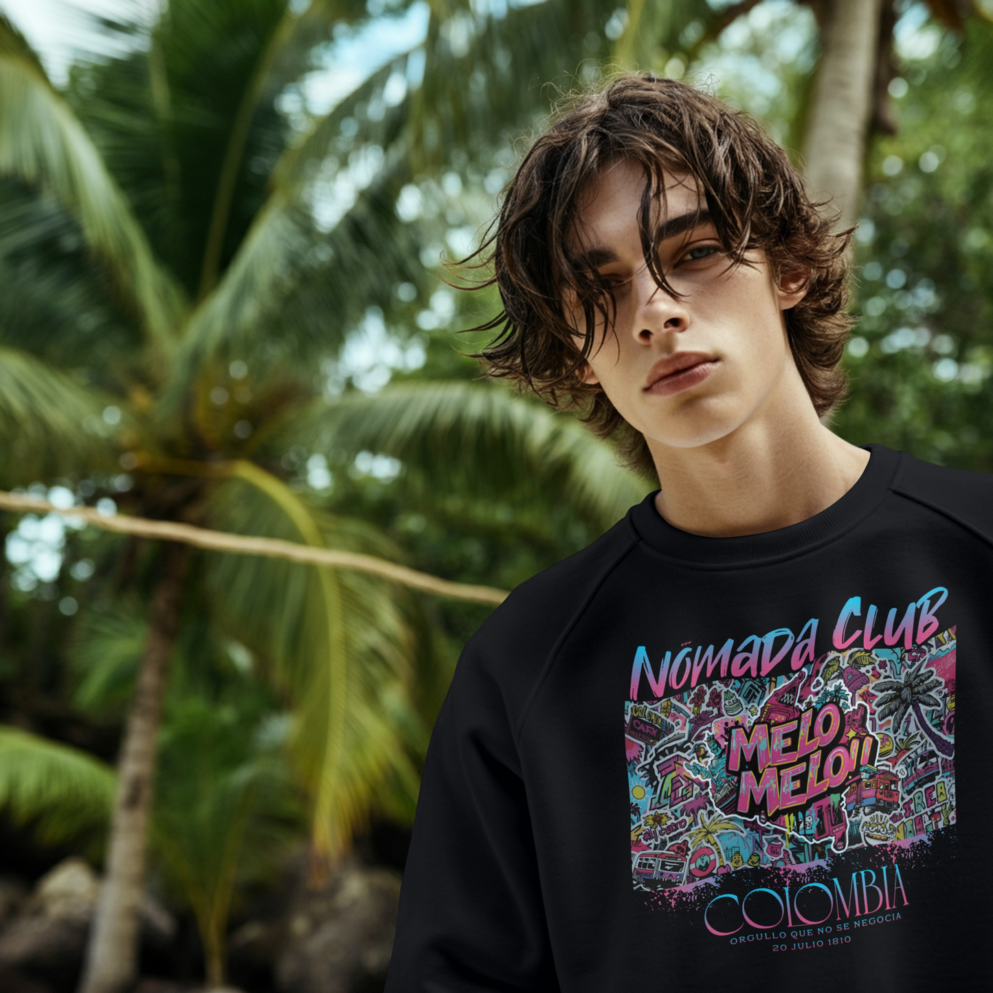 Crewneck Streetwear Colombia “Melo Melo” – Flow Urbano Latino | Nomada Club