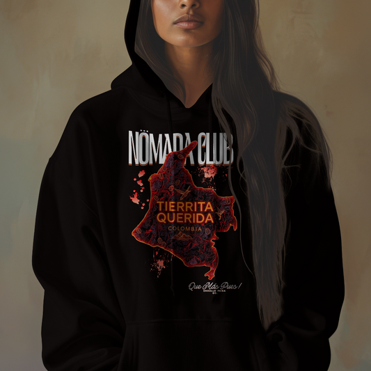 Hoodie Tierrieta Querida Nomada Club – Streetwear Latino | Actitud Callejera Colombia Mujer