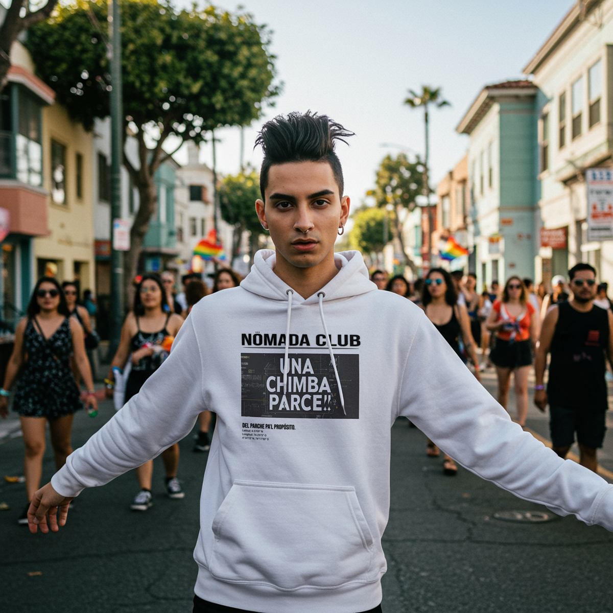 Hoodie “Una Chimba Parce” – Nómada Club | Sudadera con Capucha Streetwear Colombiano